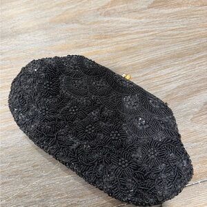 Black Beaded Clutch handmade in Hong Kong